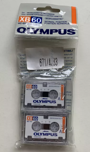 Olympus XB-60 Microcassettes Pack of 2 Dictaphone Answering Not Been Used