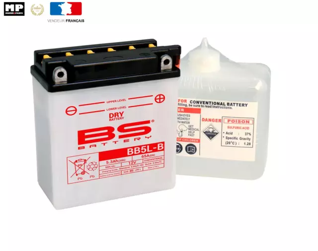 Batterie BS Battery avec PACK Moto 12V 5A YB5L-B BB5LB YAMAHA 125 YBR TZR XT