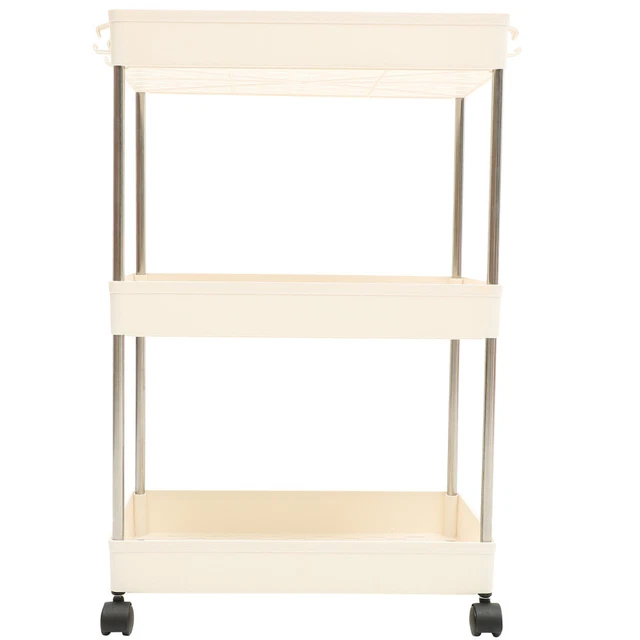 Carro de almacenamiento de tres capas 62X40X22CM acero inoxidable