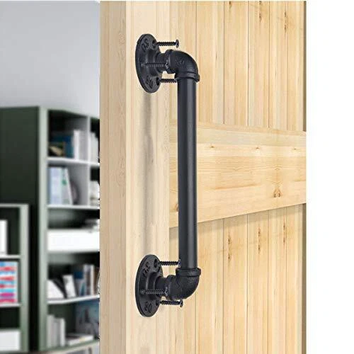 SANKINS Industrial Pipe Barn Door Dandles and Pulls,Rustic Vintage Grab Bar,G...