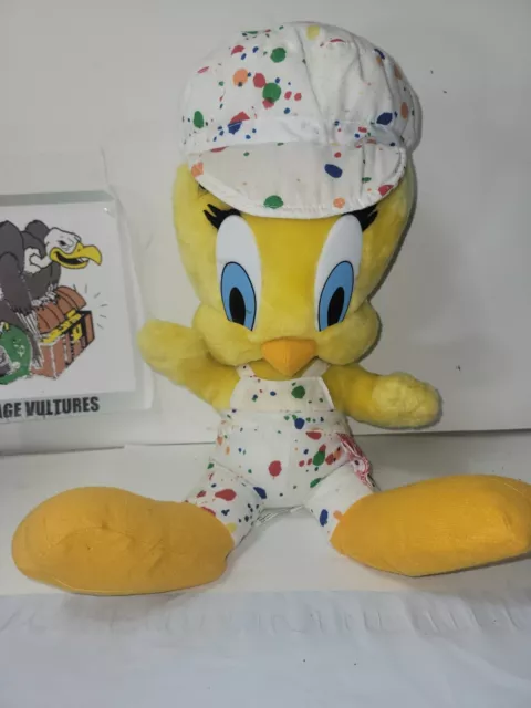 Vintage Tweety Bird Painter Plush Toy 1998 Warner Bros Looney Tunes Ace 14" P3