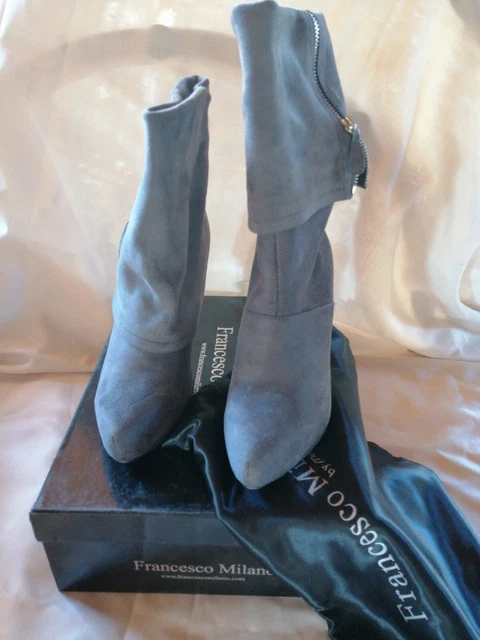 STIVALETTI DONNA GRIGIO 38 tacco alto Francesco Milano OFFERTA