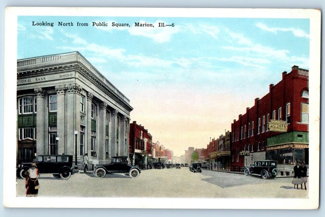 Postcard Marion Illinois The watch north public square external building C1920