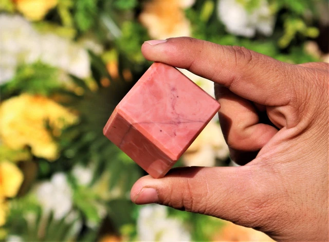 Small 35MM Natural Pink Bustamite Stone Spirit Healing Chakra Power Cube Small 35MM Natural Pink Bustamite Stone Spirit Healing Chakra Power Cube