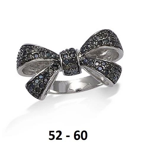 Bague En Argent Massif 925 Rhodié Taille 50 - Design Entrelacés Avec Pavé De CZ - Neuf Avec étiquettes