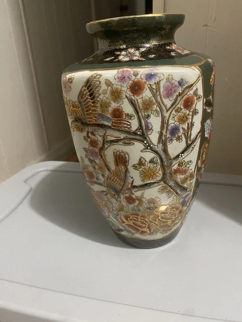 antique japanese hand painted vase