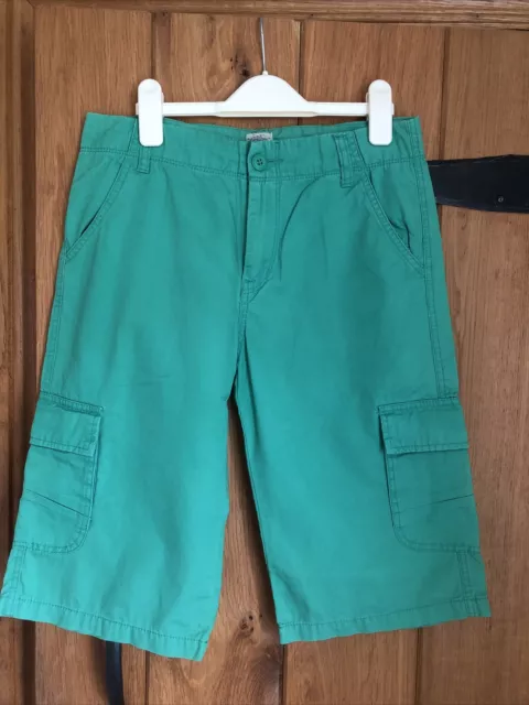 Mantaray Debenhams Boy's Green 100% Cotton Light Cargo Shorts Age 13 Yrs 158 cm