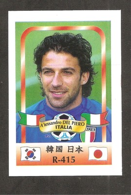 Adesivo Coppa del Mondo Reyauca Venezuela 2002 Alessandro Del Piero 415 RRR RARO 
