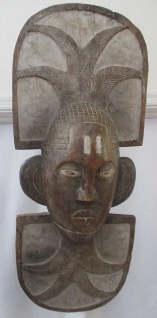Large Bakota Gabon Central Africa Carved Wood Mask