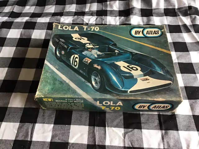 LOLA T-70 BLUE SLOT CAR By Atlas Rare