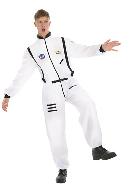 Da Uomo Costume da astronauta tuta bianco ASTRONAUTA NASA Vestito Halloween Fancy Dress
