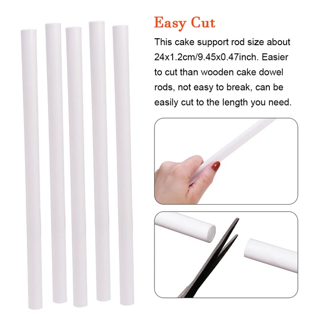 24pcs 24cm Stick Cake Dowel Rod White Gift Stacking Support DIY Baking Practical