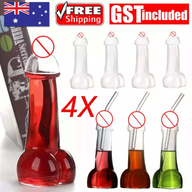 4PCS Penis Shaped Wine Glass Cup Bar Whiskey Cocktail Drinking Night Bar Party