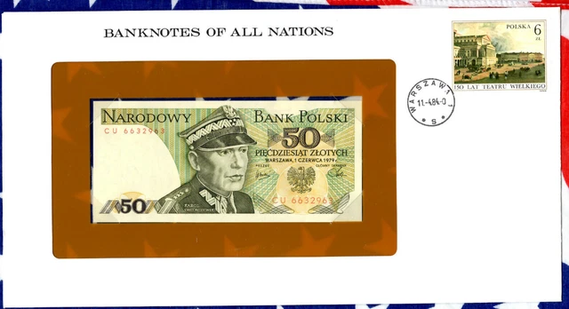 Banknotes of All Nations Poland 1979 50 Zlotych P-142b UNC CU 6632963