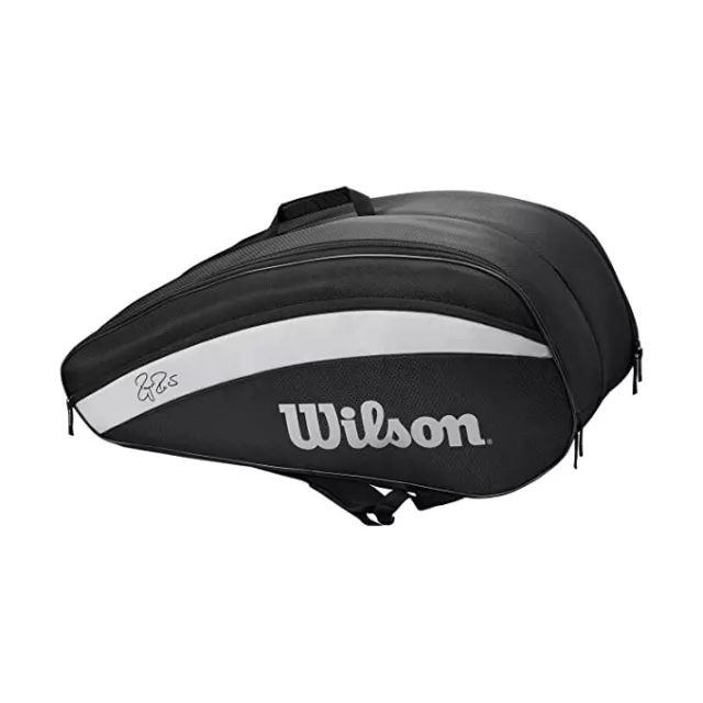 Wilson RF Team 6 Pack Tennis Bag (Roger Federer Racquet Racket Holder Black Pro)