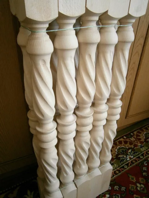 Stair Balusters Spiral Twist Carved Wood Spindles Banisters Staircase Railing