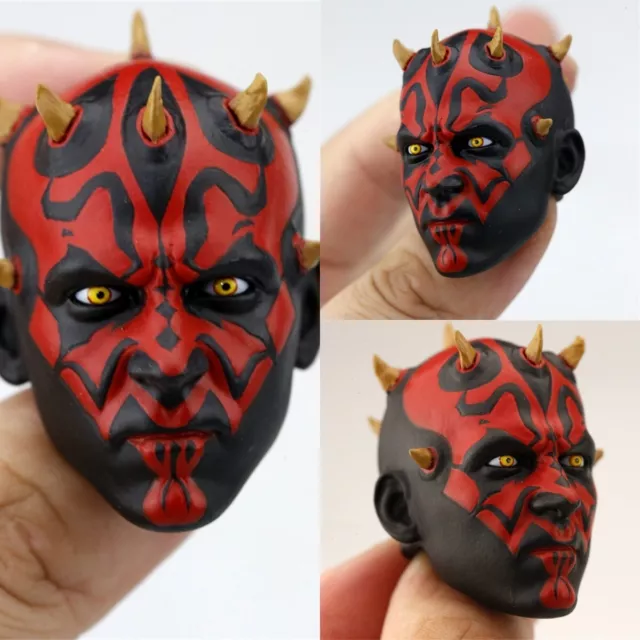 1/6 Darth Maul Clone Wars Head Carved Model Fit for 12'' Hot Toys Action Figure