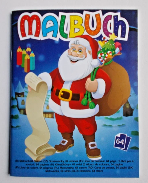 Malbuch Weihnachten A5 64 Seiten Malheft Ausmalheft Winter Ausmalheft
