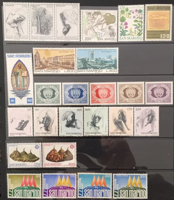 San Marino 1977 - Complete Year, 26 stamps MNH