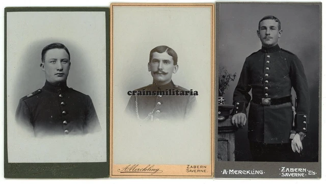 3x Orig. Foto CDV Portrait Soldaten in ZABERN Elsass Saverne Frankreich