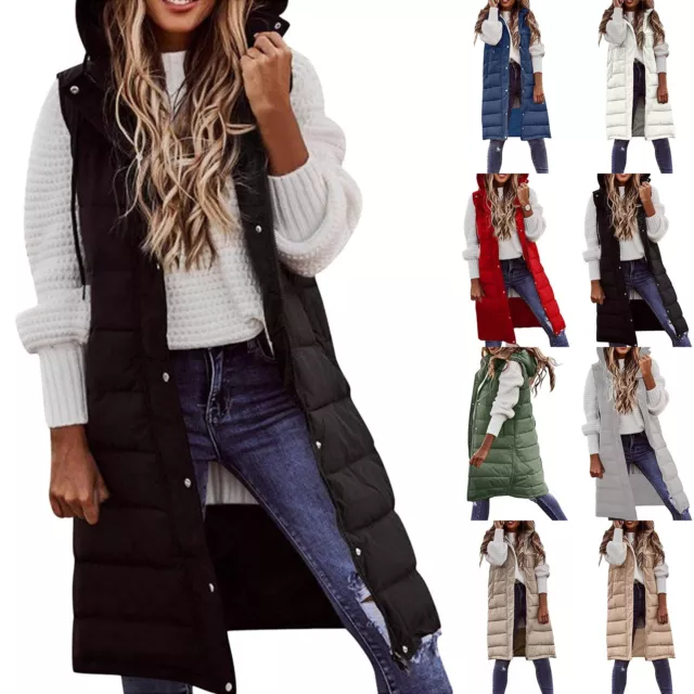 Veste Doudoune Chaud Gilet Femme Long `Capuche Hiver `Manteau Casual Solide` Bas