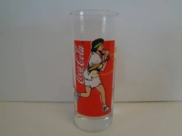 Rare Coca-Cola Tennis Player Glass Tumbler Dated 1991 Made in France