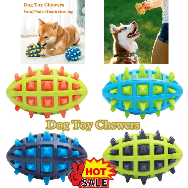 Dog Chew Toy For Aggressive Indestructible Squeaky Dog Durable Fetch Ball