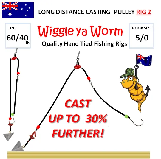 Wiggle ya Worm Toothey Critter 60lb/110lb Long Cast Beach Pulley