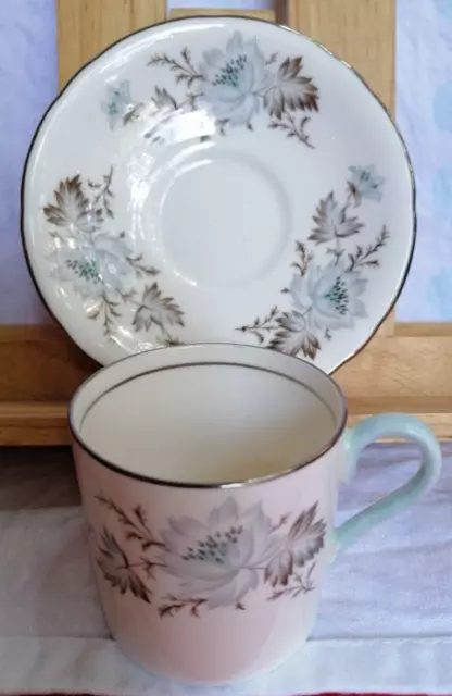 VINTAGE DEMITASSE BLUE Floral AYNSLEY ENGLAND Bone China, Cup & Saucer