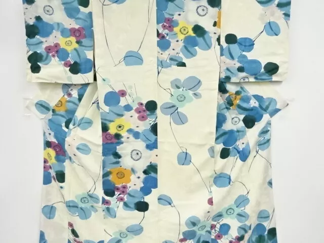 38615# Japanese Kimono / Antique Kimono / Hand Painted Ume