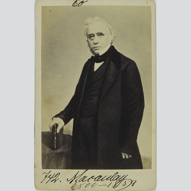Thomas Macaulay, 1. Baron Macaulay. Britischer Historiker. CDV um 1865.