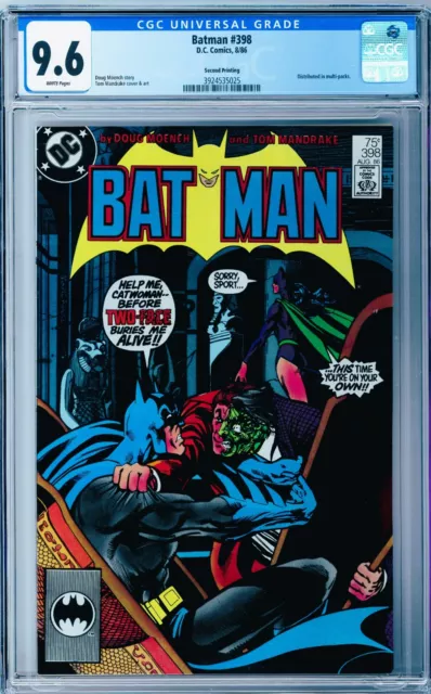 Batman #398 CGC 9.6 (Jul 1986, DC) 2nd Printing, Two-Face and Catwoman app.