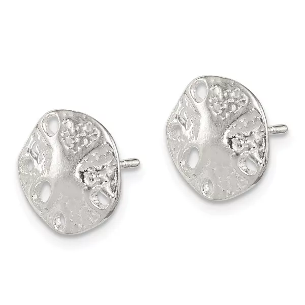 925 Sterling Silver Sand Dollar Sea Star Starfish Small Earrings