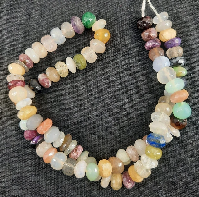 16" Strand Natural Multi Gemstone Facettes Rondelle Forme Perles Bijoux...