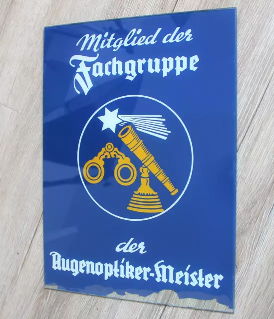 Nostalgieschild Optiker Augenoptiker Glas Schild Werbeschild Vintage Augenarzt