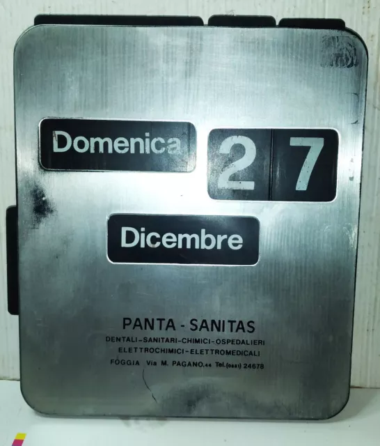 Calendario Perpetuo In Materiale Plastico Anni 60/70 Pubblicitario