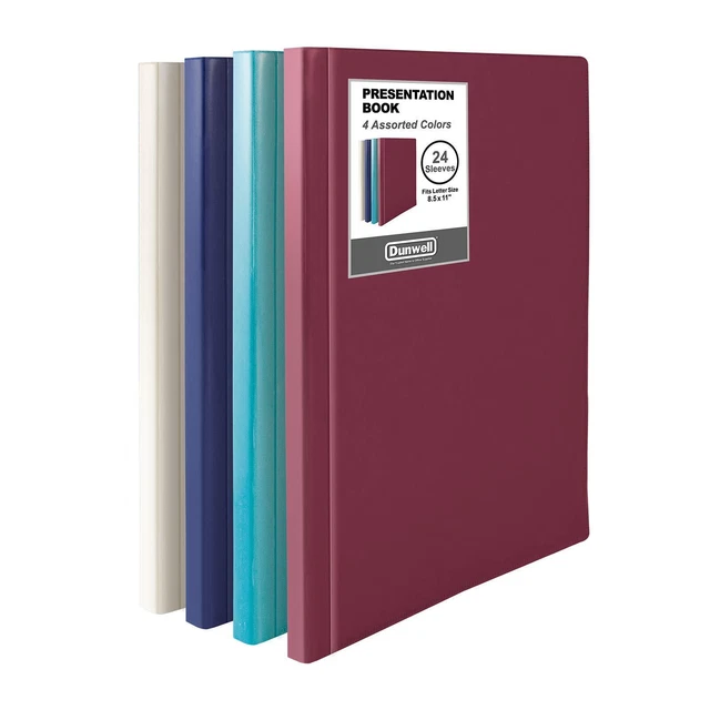 Binders with Plastic Sleeves (4 Pack, Assorted Colors) Presentation B...