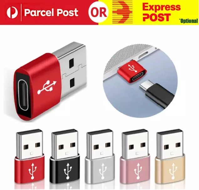 USB Type A Male to USB C Type C Female Charging Port Adapter Fast Converter Au