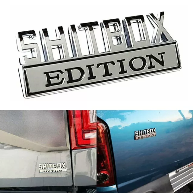 Emblema Premium Qualità SHITBOX EDITION Distintivo Cromato per Auto Camion Tagl