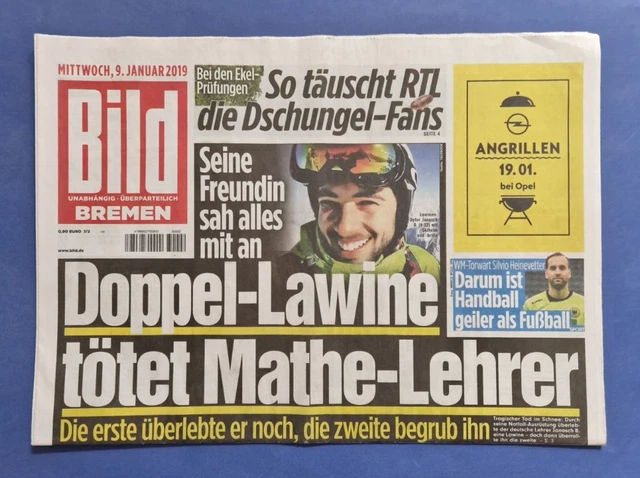 Bild Zeitung - 9. 1. 2019 - ALLE schmutzigen Tricks beim Dschungel-Camp !