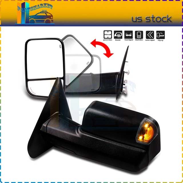 Power Heated Turn Signal Tow Mirrors For 2002-08 Dodge Ram 1500 03-09 2500 3500