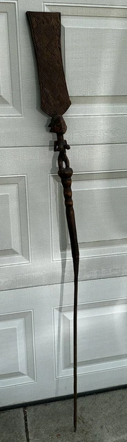 Luba Style African Ceremonial Staff 59”
