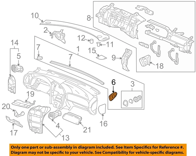 Buick GM OEM Rainier Dash Heater-Defroster Air Outlet Vent Grille Left 15147785