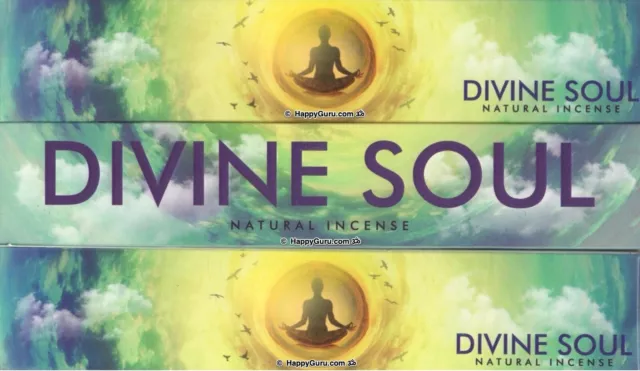 "Divine Soul" 3 Packets New Moon Incense Sticks Chakra Masala Blend 3x 15g ॐ