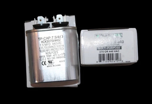 TradePro 7.5 MFD 370/440 Volt Oval Run Capacitor TP-CAP-7.5/440
