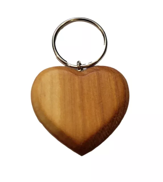 Wooden Key Ring - Little Wood keyring keychain keys Small Love Heart