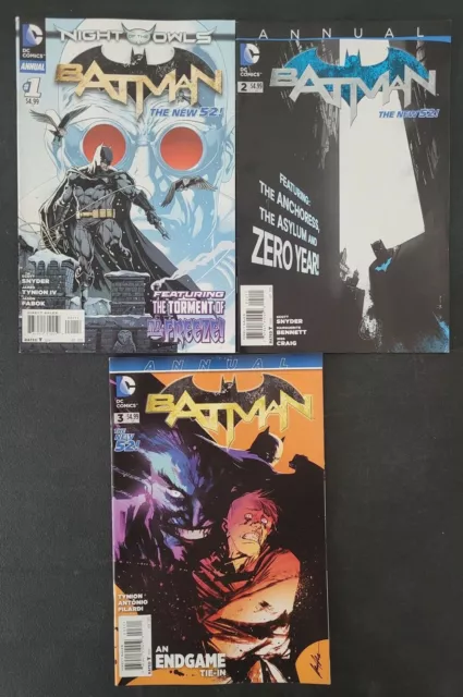Batman Annual #1 2 3 (2014) Dc 52 Comics Double-Sized! Night Of Owls! Snyder!