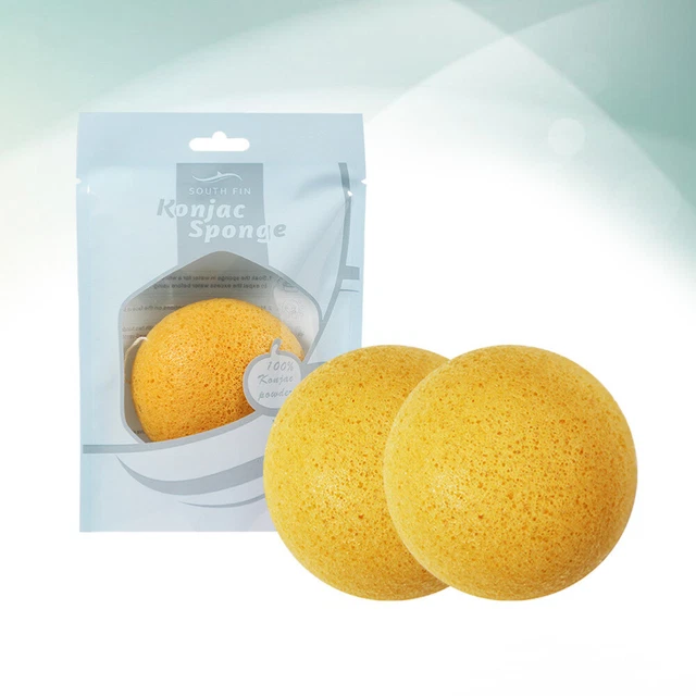 3 piezas aleteos creativos de limpieza facial exfoliantes de carbón con esponja Konjac