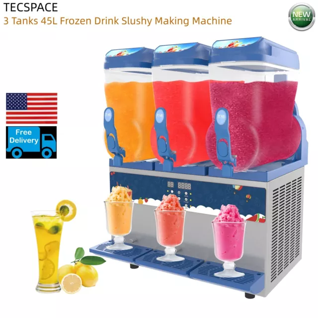 Ginkman Commercial Blue 1/2/3 Tank 15/30/45L Frozen Drink Slushy Making Machine