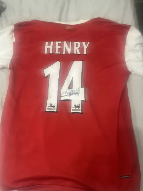 Thierry Henry Hand Signed Arsenal Football Shirt